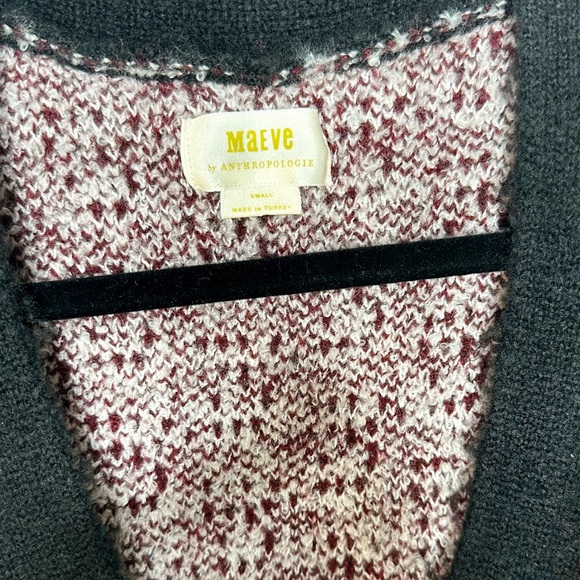 NEW Anthropologie Maeve Fuzzy Houndstooth Cardigan Sweater Small Black White - Picture 10 of 16